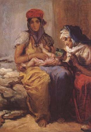 Femme maure allaitant son enfant et une vieille (mk32), Theodore Chasseriau